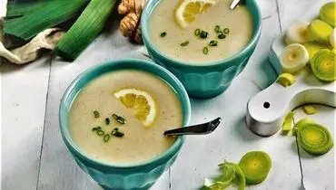 طرز تهیه سوپ ساده فرانسوی خامه‌ای با تره فرنگی و سیب زمینی