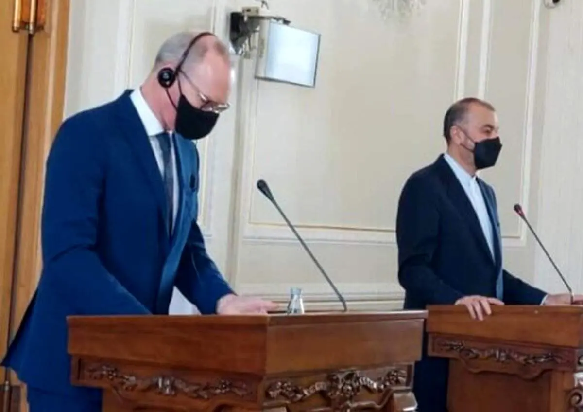 وزیرخارجه ایرلند در نشست خبری با امیرعبداللهیان: تعهدمان در راستای بازگشایی سفارت‌مان در ایران است