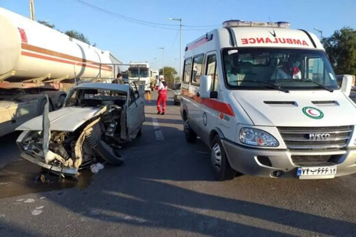 لحظه تصادف تلخ وانت‌بار حامل کارگران در جاده اندیمشک به شوش + فیلم