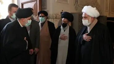 حضور رییس‌جمهور در مراسم ترحیم آیت‌الله صافی گلپایگانی + عکس