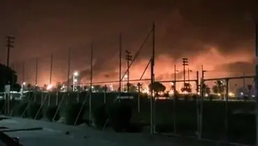 هدف قرار گرفتن تأسیسات نفتی آرامکو، پالایشگاه گاز و نیروگاه برق در جنوب عربستان + فیلم