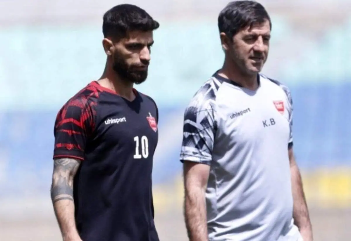 ترس هافبک پرسپولیس در تمرینات و تذکر یحیی گل‌محمدی