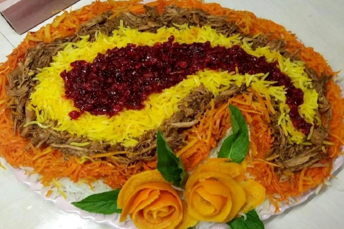 دستور پخت شکر پلو شیرازی زعفرانی با خلال  بدون گوشت
