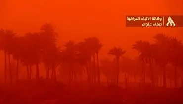 توفان گردوخاک در عراق| آسمان بغداد آجری‌رنگ شد | این خاک به ایران می‌رسد؟ + فیلم