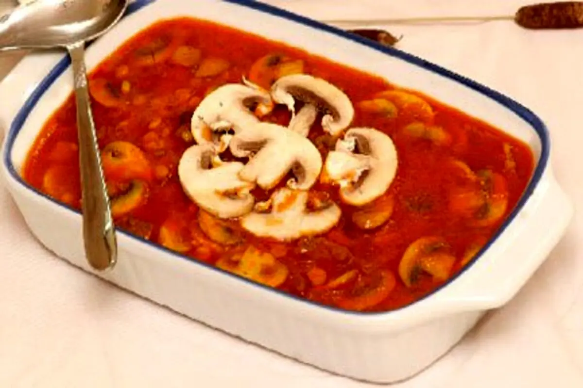 دستور پخت خورش قارچ و گوشت رعفرانی ربی خوشمزه و مجلسی
