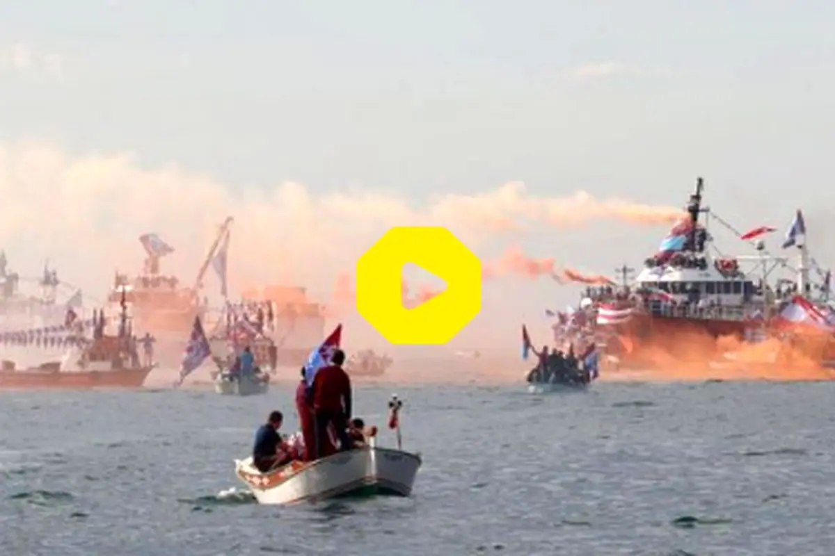 دریای سیاه در تسخیر جشن قهرمانی هواداران ترابزون اسپور+ فیلم