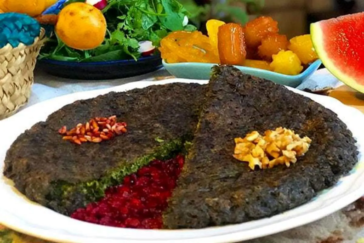 دستور پخت کوکو تره تبریزی مجلسی با زرشک و گردو