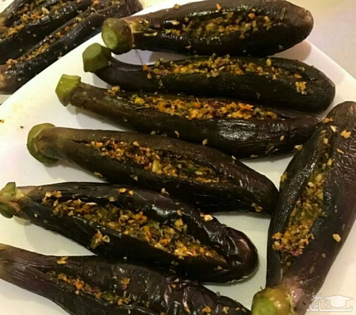 طرز تهیه ترشی بادمجان شکم پر شمالی ساده