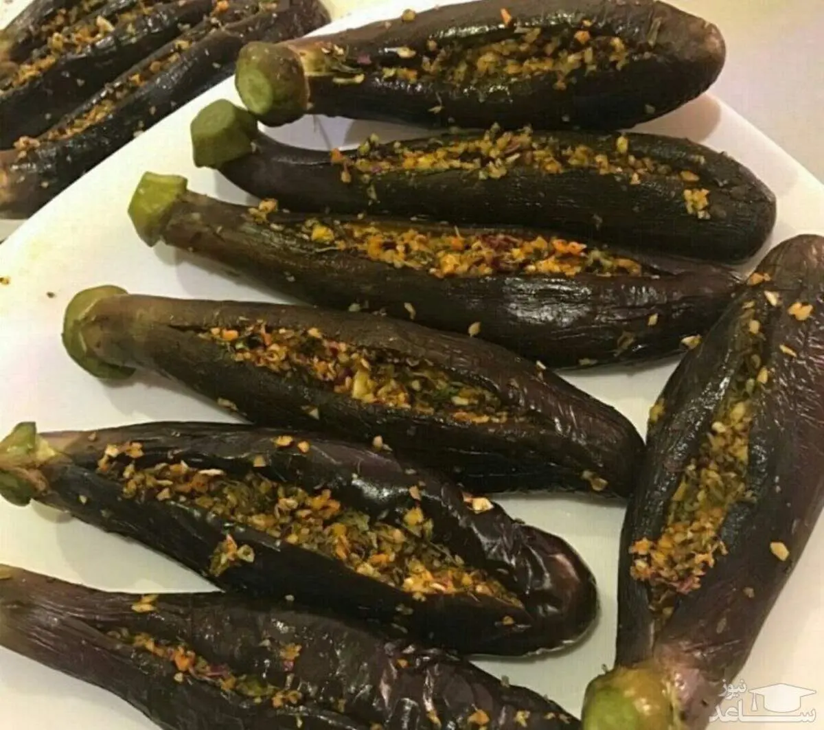 طرز تهیه ترشی بادمجان شکم پر شمالی ساده