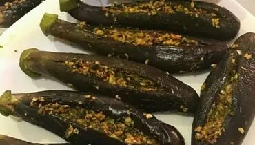 طرز تهیه ترشی بادمجان شکم پر شمالی ساده