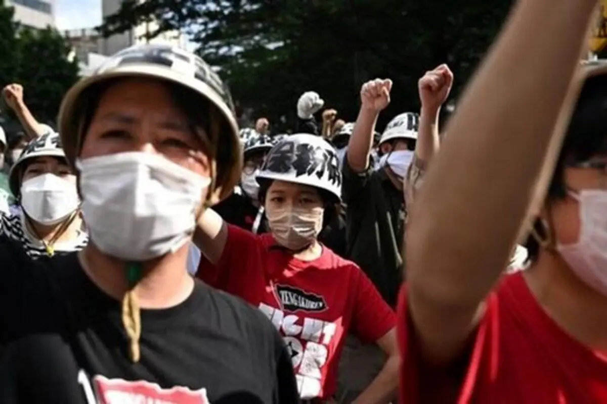 تظاهرات ژاپنی‌ها در اعتراض به سفر بایدن + فیلم