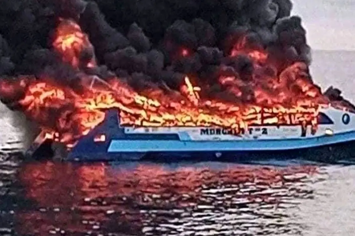 آتش سوزی مرگبار کشتی مرکرافت ۲ در فیلیپین + فیلم