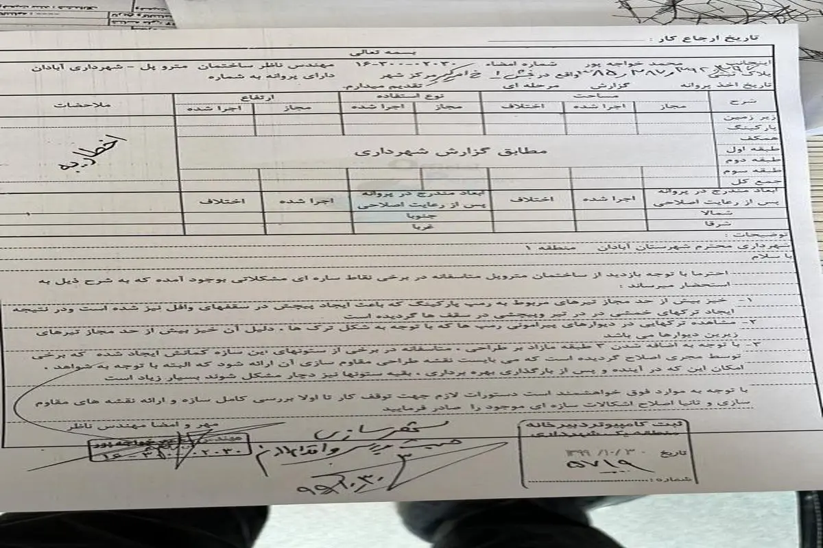 ادعای جنجالی درباره اخطاریه ساخت متروپل آبادان+ سند