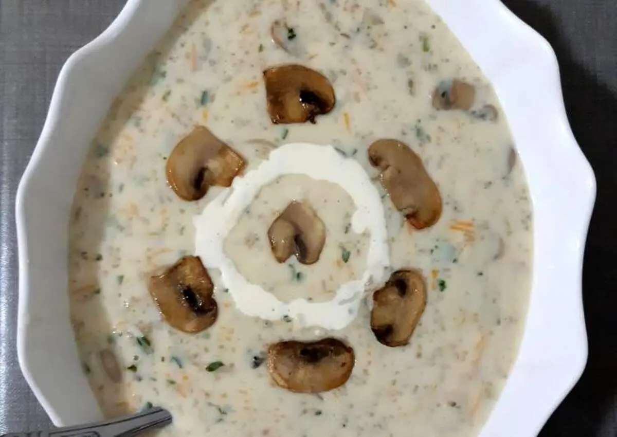 طرز تهیه سوپ جو سفید با شیر و خامه و مرغ بدون قارچ