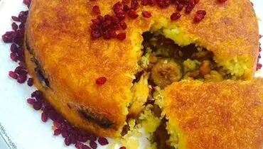 طرز تهیه ته چین بادمجان و مرغ مجلسی بدون فر