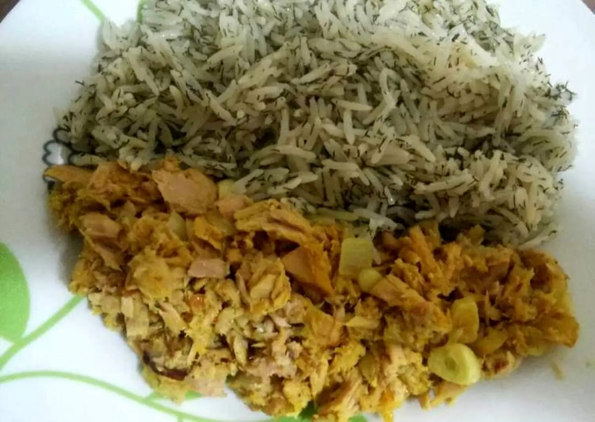 طرز تهیه شوید پلو با تن ماهی