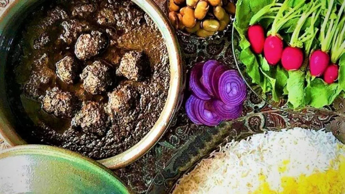 آموزش غذای شمالی انار آویج خورش