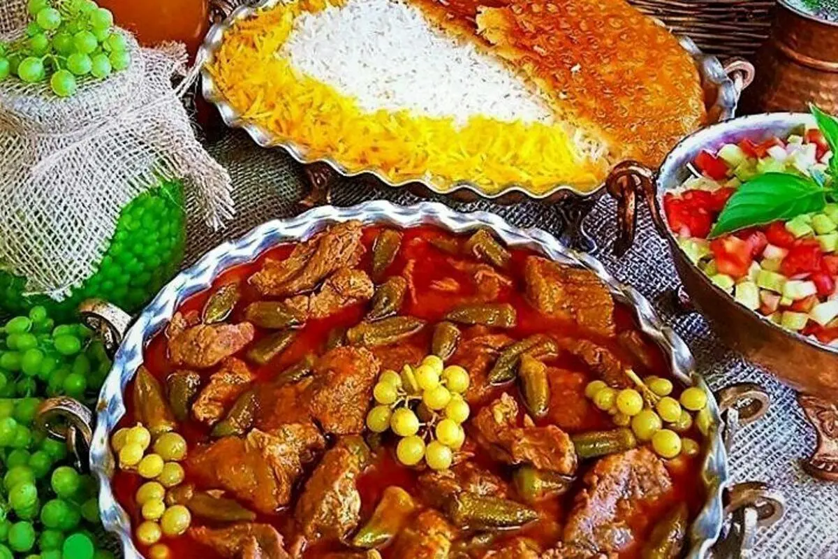 خورش بامیه و گوشت