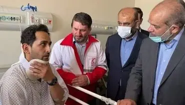 عیادت وزیر کشور از مصدومان حادثه قطار مسافری مشهد-یزد