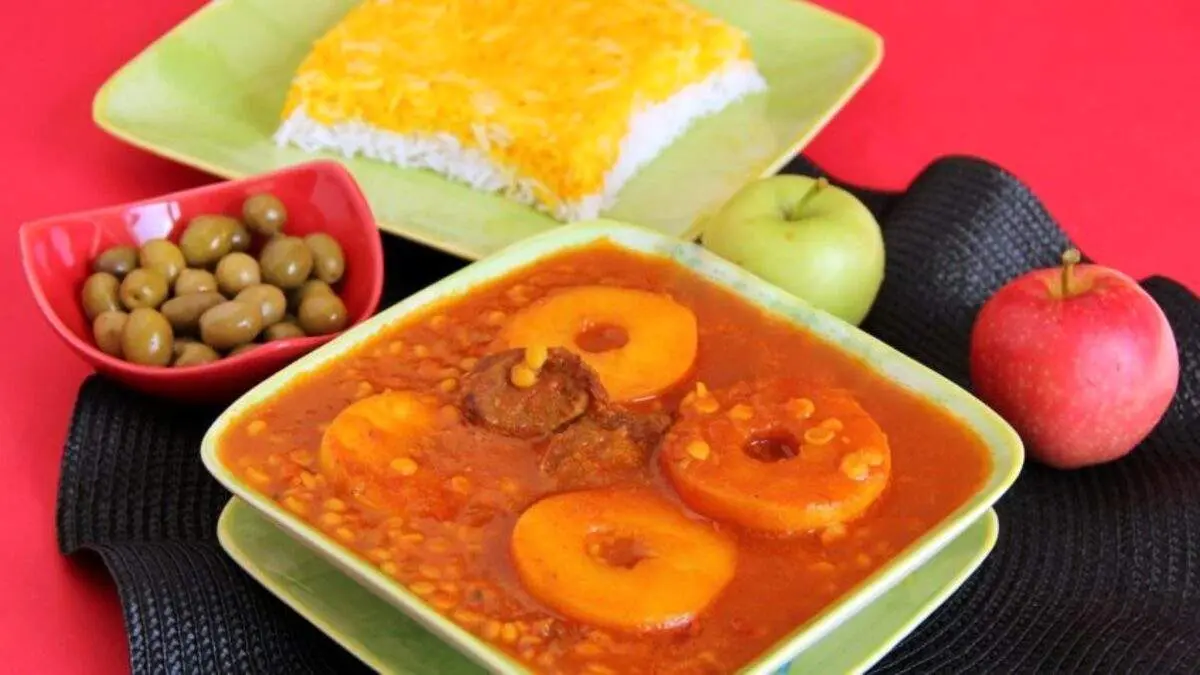 آموزش تهیه خورش سیب