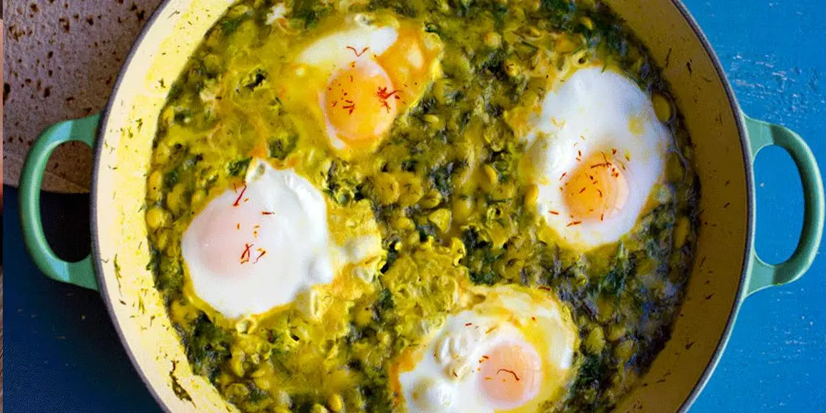 طرز تهیه باقلا قاتق گیلانی با باقالی تازه و شوید خشک