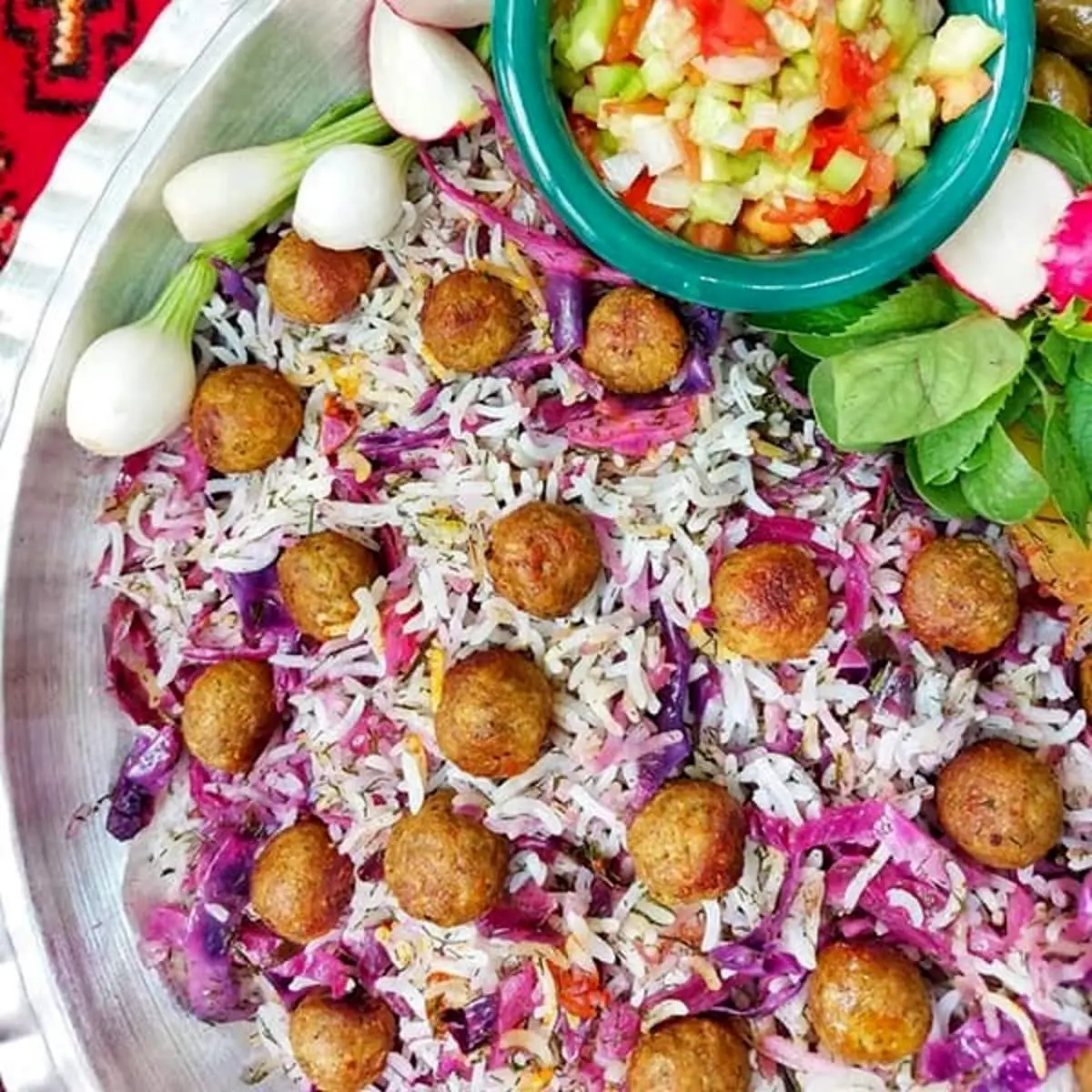 طرز تهیه کلم پلو با کلم قرمز