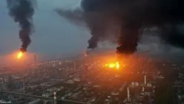 آتش‌سوزی مهیب در کارخانه مواد شیمیایی شانگهای + فیلم