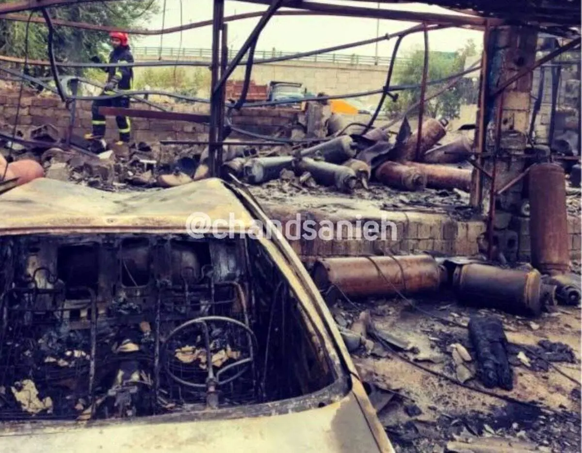 فیلمی هولناک از انفجار پی‌درپی کپسول‌های گاز مایع در کلاکسر آمل