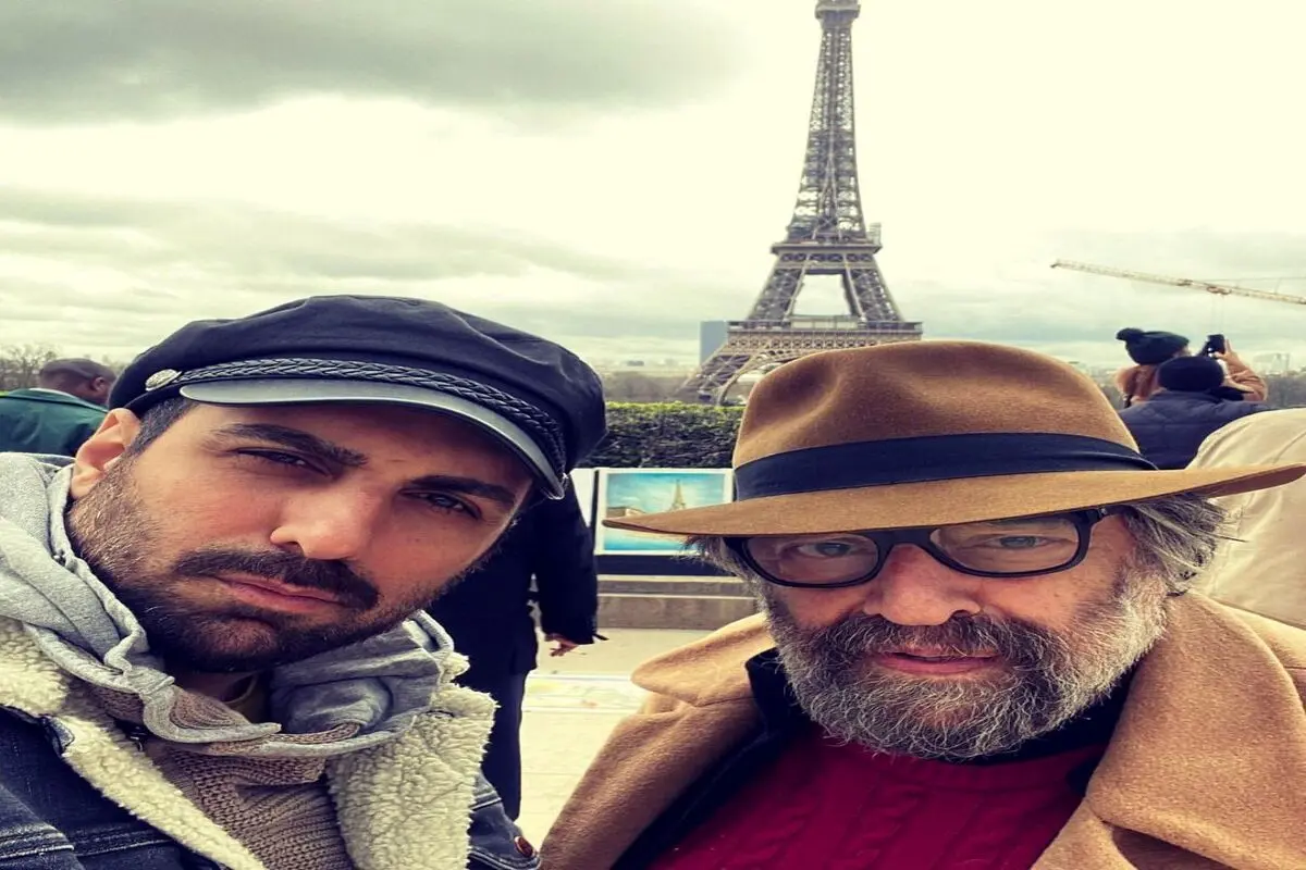 قابی از پدر و پسرِ جنجالی سینمای ایران در پاریس + عکس
