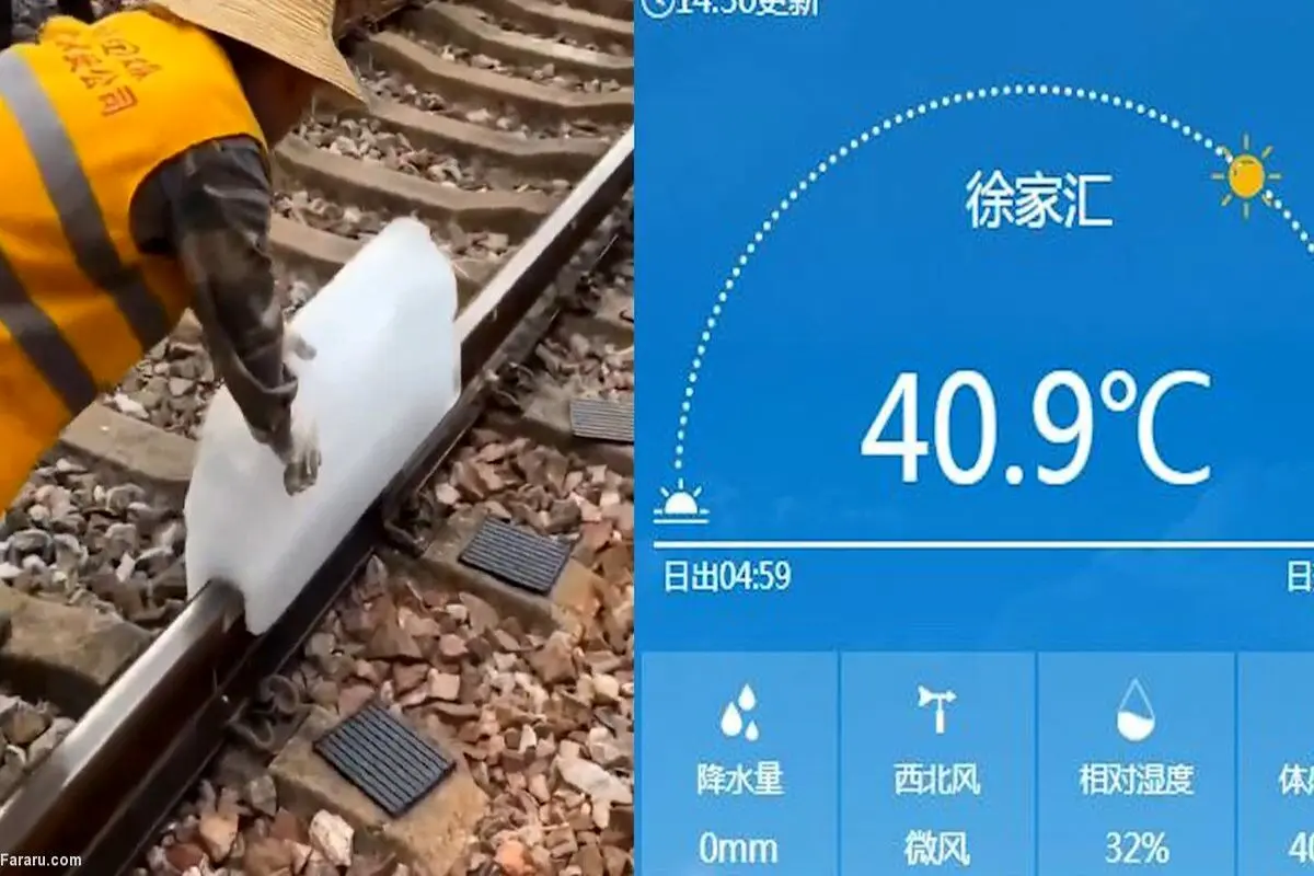 روشی عجیب برای خنک کردن ریل قطار در چین!+ فیلم