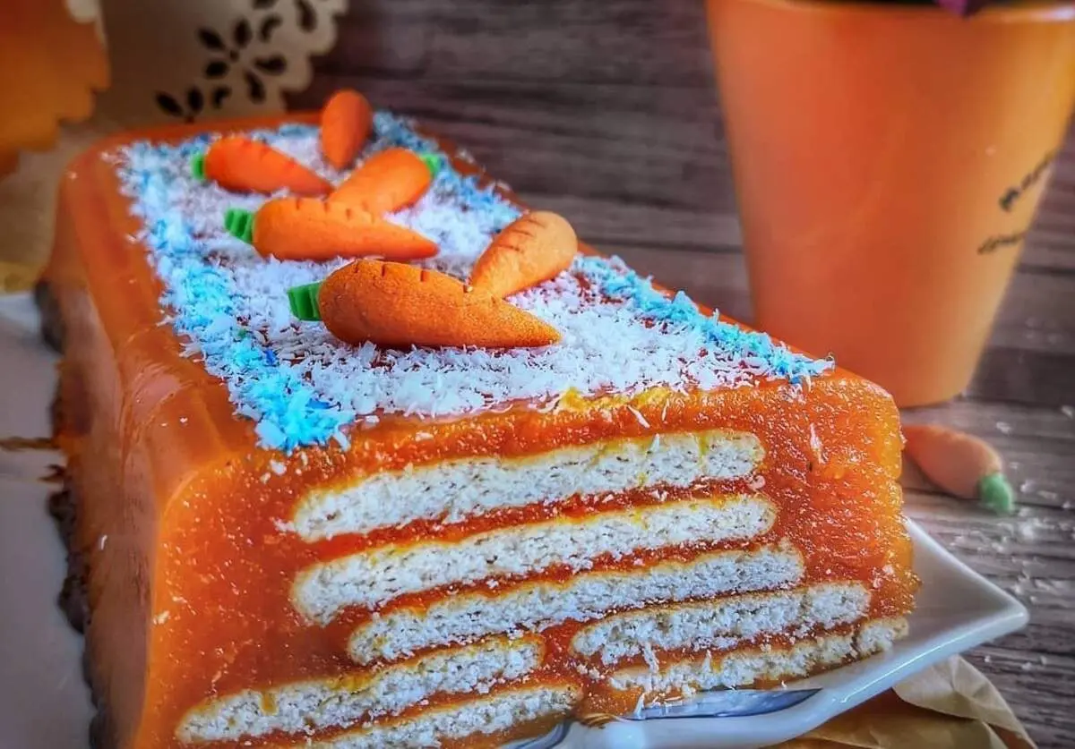 طرز تهیه کیک یخچالی هویج شیک و خوشمزه با ژلاتین برای پذیرایی