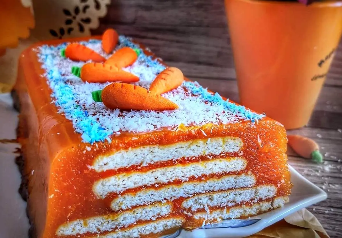 طرز تهیه کیک یخچالی هویج شیک و خوشمزه با ژلاتین برای پذیرایی