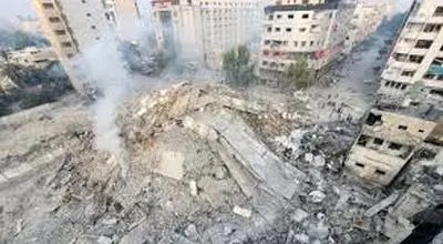 لحظه هولناک بمباران یک برج دیگر در غزه+ فیلم