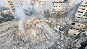 لحظه هولناک بمباران یک برج دیگر در غزه+ فیلم