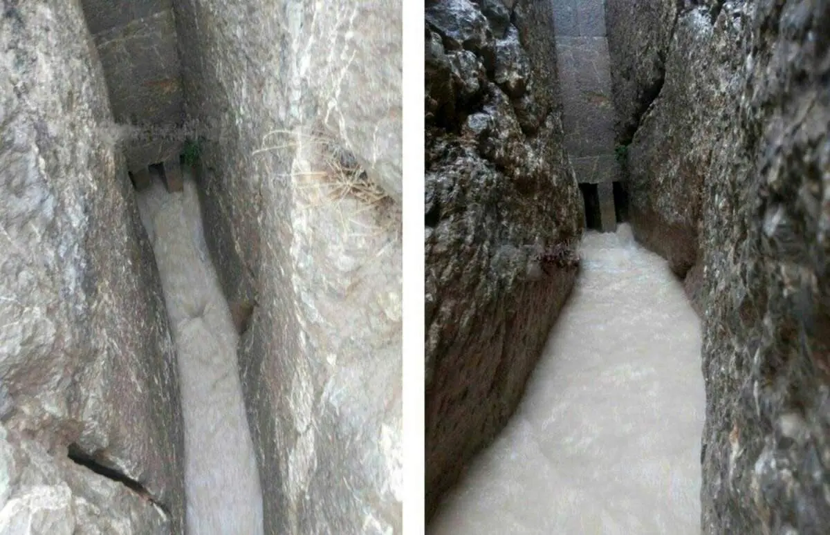 دفع شدن سیل توسط تخت جمشید+فیلم