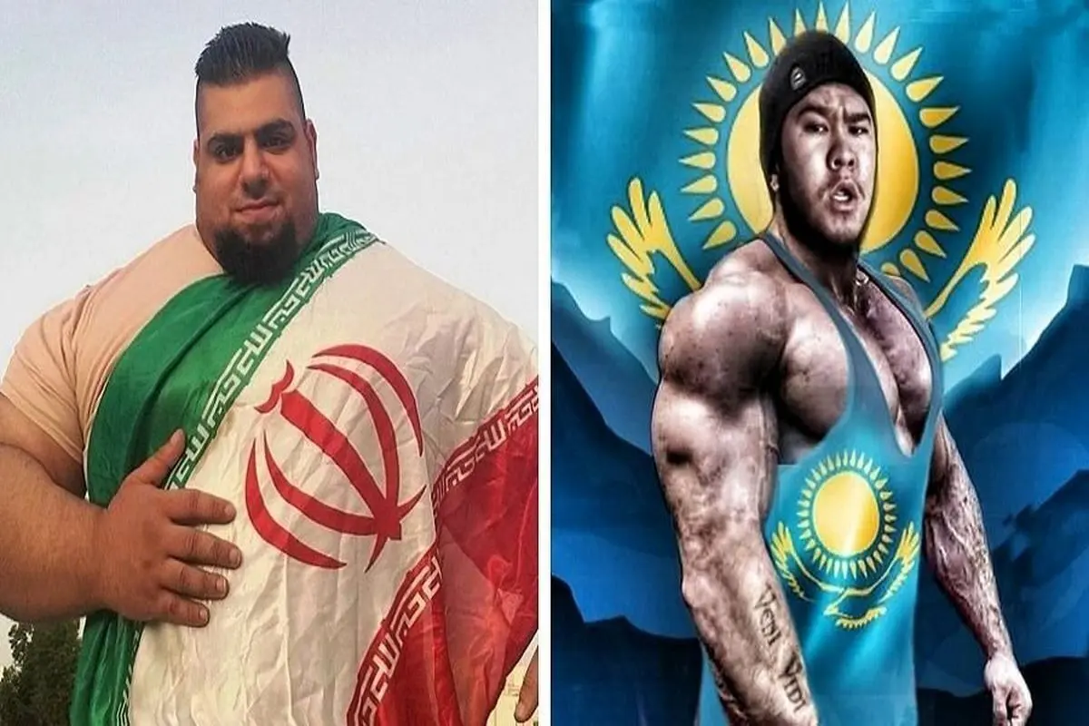 درگیری هالک ایرانی با گوریل قزاق پس از وزن کشی+ فیلم
