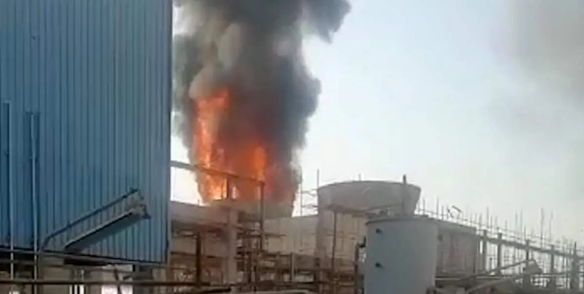آتش سوزی در پتروشیمی مارون + فیلم