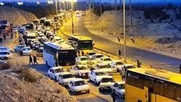 تصاویری از ترافیک شدید در مرز مهران+فیلم