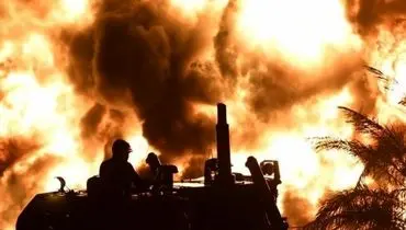 آتش‌ سوزی عمدی در میدان نفتی شادگان + فیلم