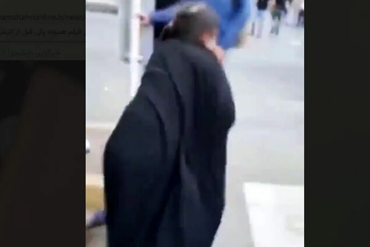 لحظه عجیب حمله به یک زن محجبه در اعتراضات روز گذشته + فیلم