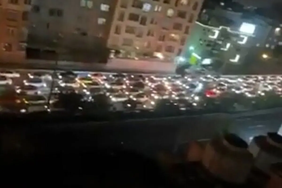 تصاویری از ترافیک شدید در اطراف زندان اوین + فیلم