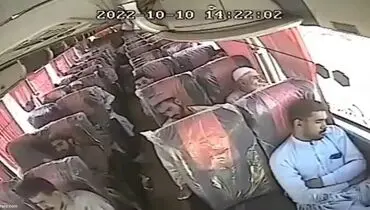 حادثه وحشتناک برای یک اتوبوس؛ وقتی مسافران خواب بودند + فیلم