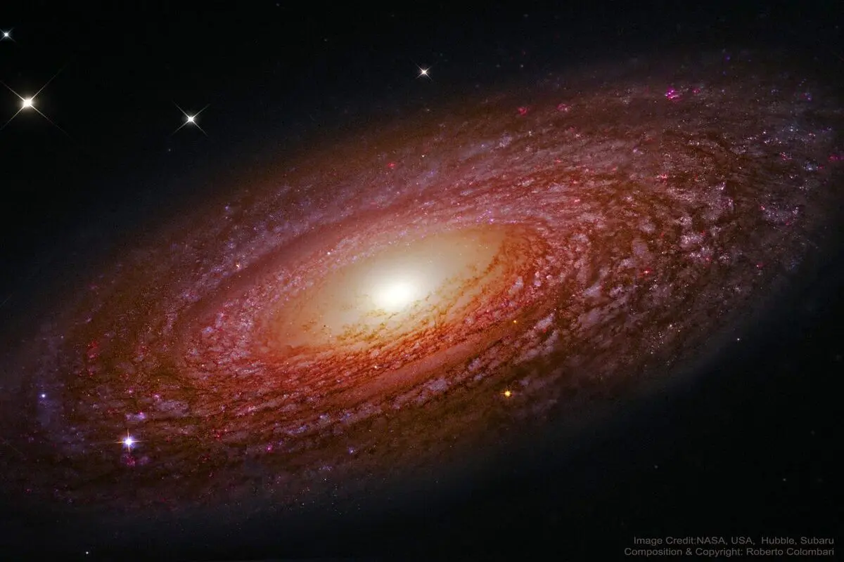تصویر خیره‌ کننده از یک کهکشان مارپیچی+ عکس