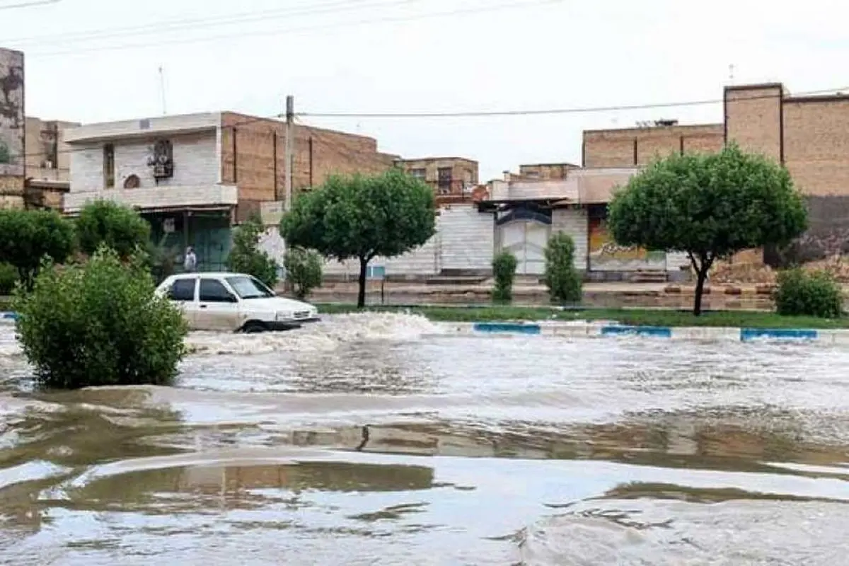 بارندگی و وقوع سیلاب در شهر بدره + فیلم