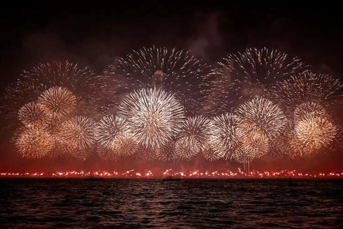 آتش بازی در آسمان دوحه در آستانه شروع جام جهانی+ فیلم