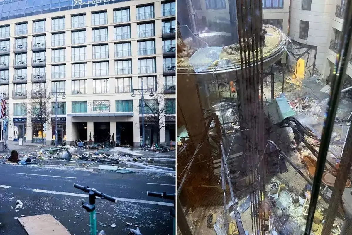 بزرگترین آکواریوم هتل جهان منفجر شد + فیلم