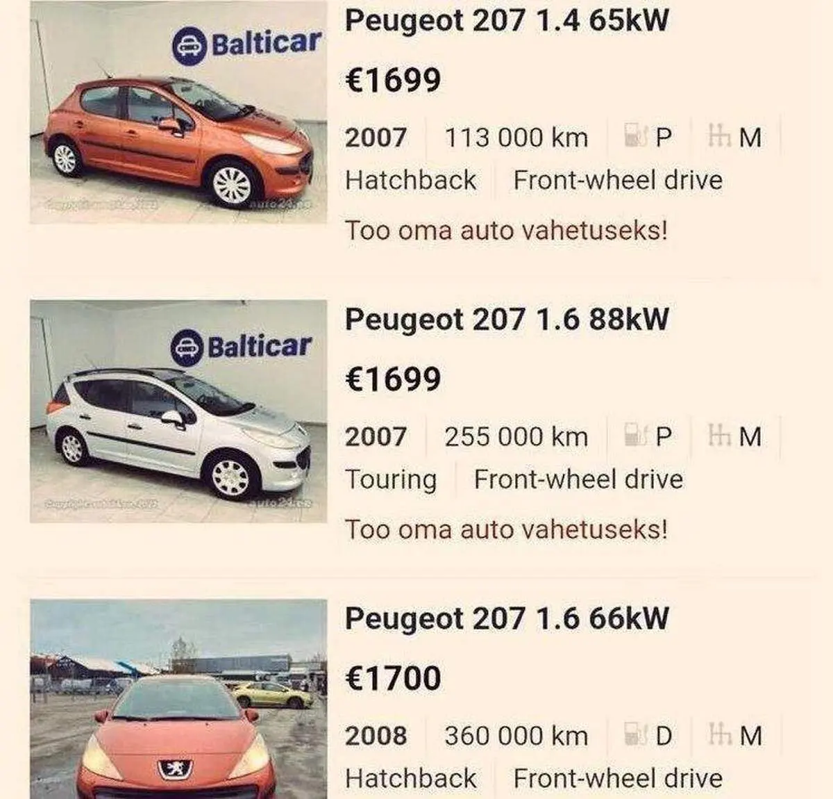 قیمت باورنکردنی پژو ۲۰۷ در اروپا