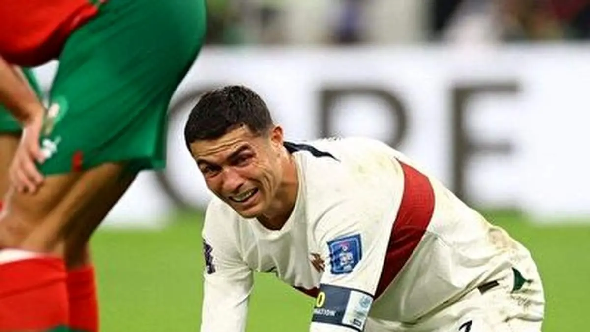 اشک های رونالدو بعد از بازی با مراکش+ فیلم