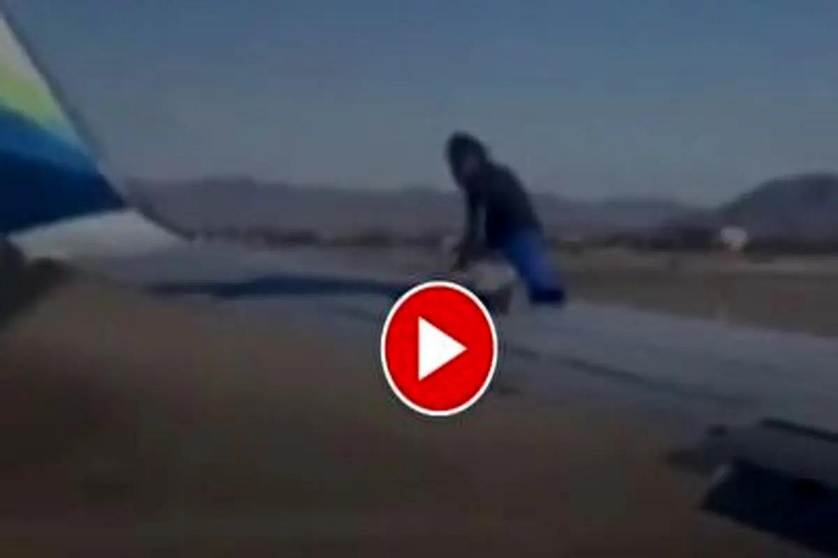 بازداشت فردی که میخواست بر روی بال هواپیما پرواز کند+ فیلم