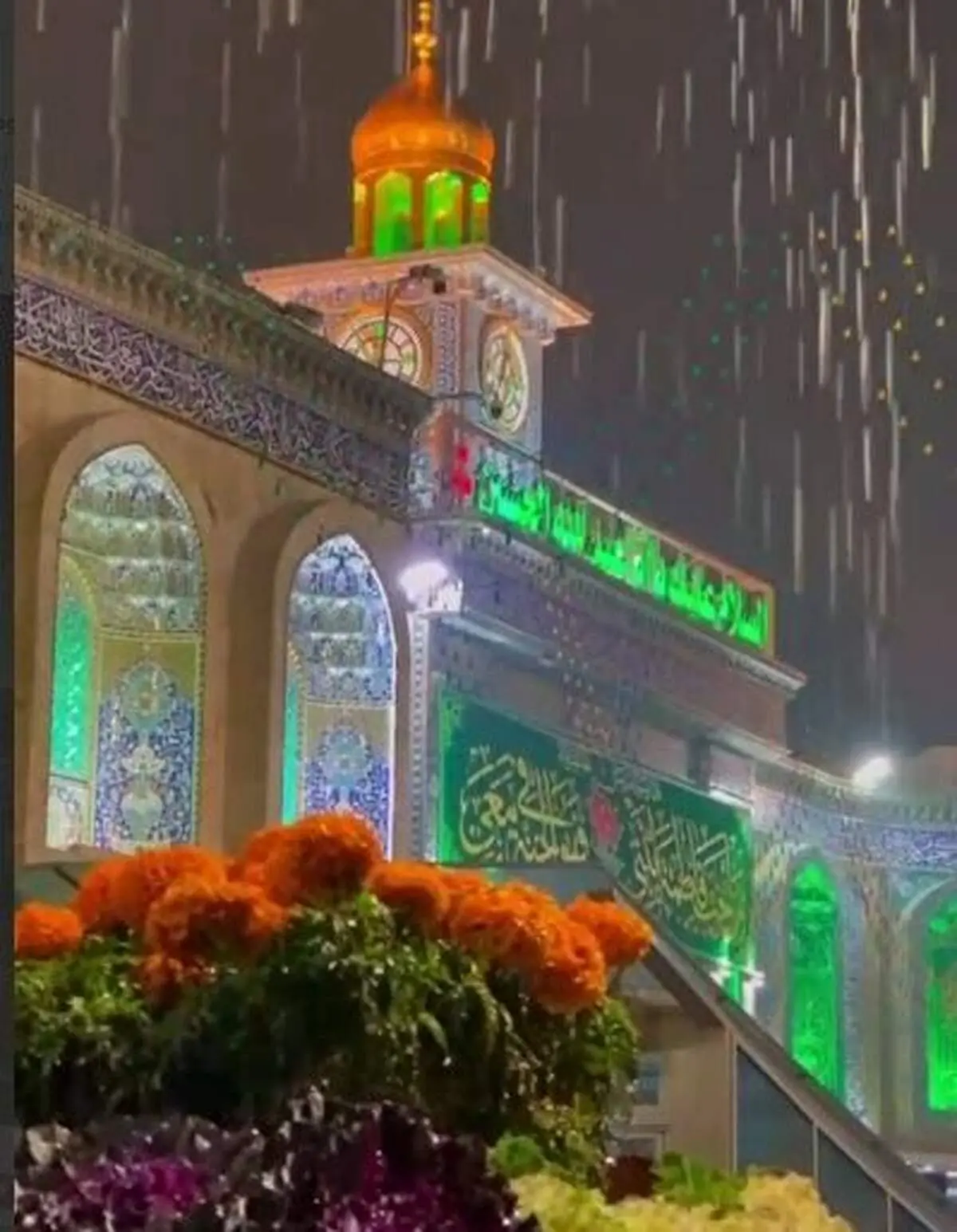 ویدئوی دیدنی از بارش زیبای باران در کربلای معلی